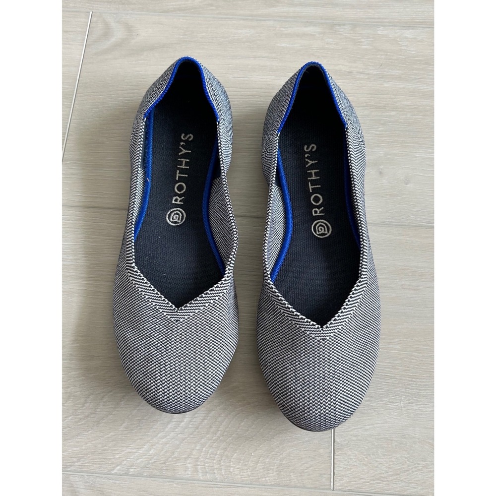 Rothy's ballet flat Cloud Gray Birdseye round toe 10.5 minimalist casual comfort - Picture 2 of 7